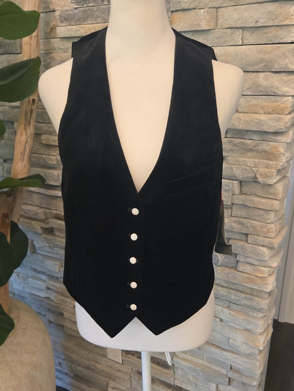 Zadig & Voltaire Emaux Velvet Noir Vest